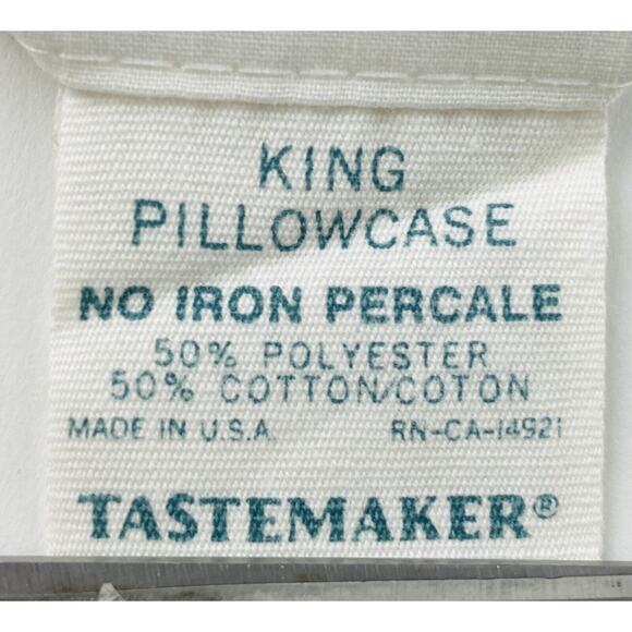Tastemaker Pillowcase KING Yellow Red Orange Flowers J. P. Stevens percale USA V - Picture 5 of 7
